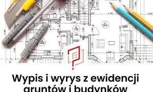 Jak wygląda wypis z rejestru gruntów: rysunek techniczny z narzędziami budowlanymi i ołówkami.