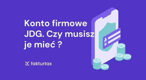 Konto firmowe JDG. Czy musisz je mieć? Grafika przedstawia telefon z ikoną bezpieczeństwa i monetami, symbolizującymi finanse.