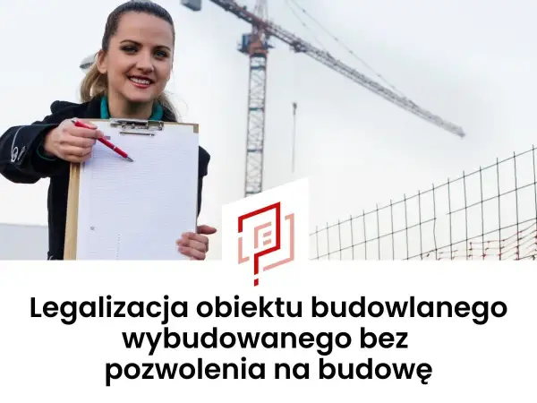 Kobieta z notatkami i długopisem na budowie. Pomoc w legalizacji obiektu budowlanego wybudowanego bez pozwolenia na budowę.